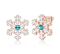 Orecchini da donna, orecchini a chiodo, zirconia cubica, oro fiocco di neve, 19 x 19 mm, per fidanzamento gioielli, AlliageFlocon de neige de forme ronde, Metallo, Zirconia cubica