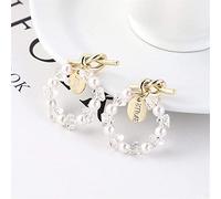 Orecchini da Donna, Orecchini a Lobo Orecchini con Perline Orecchini con Ago in Argento Sterling S925 Orecchini Fata Temperata Annodata Orecchini Metallici Ganci,Donna