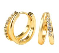 Orecchini da Donna,Orecchini Cerchio Donna Orecchinis Oro Doppio Cerchio Orecchini da Sposa in Regalo di Gioielli