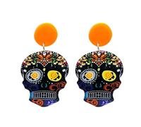 Orecchini Da Donna Orecchini di Halloween con bordo da Europa e America Orecchini in acrilico con zucca Halloween1 (C, 5.5cm)