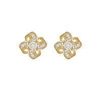 Orecchini da Donna Orecchini Dorati con zirconi a Forma di Mulino a Vento Piccolo per Donna Gioielli di Moda Orecchini per Ragazze di Nozze Accessori di Lusso