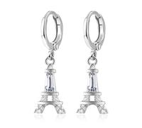 Orecchini da donna, orecchini pendenti da donna, con pendente dorato, giro della città con zircone per ballo di fine anno, Argent, Rame, Zirconia cubica