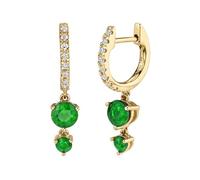 Orecchini da donna, orecchini pendenti da donna, in oro argento Sterling S925, con zirconi cubici, per gioielli di laurea, Vert, Argento sterling, Zirconia cubica