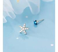 Orecchini da donna, orecchini S925 da donna in stile coreano, asimmetrici, con stella marina, diamanti blu e stella, orecchini carini,A-b