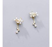 Orecchini da donna, orecchini S925 in stile coreano con diamanti, carinissimi fiori rosa,A-b