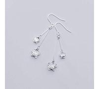 Orecchini da donna, orecchini S925, moda coreana, carini, a forma di stella a cinque punte, con diamanti, rosa tenue,A-b