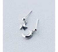 Orecchini da donna, orecchini S925, orecchini semplici da donna, stile coreano, con stella e luna, un paio