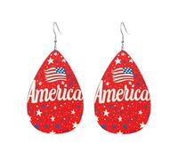 Orecchini Da Donna Pelle Sintetica America Elements & Stars And Polka Dots Leggeri E Lussuosi Teardrop Leather Dangle Earrings Accessories Per Decorazione Per Abbigliamento Feste E Appuntamenti
