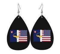 Orecchini Da Donna Pelle Sintetica American And Azores Islands Flag Leggeri E Lussuosi Gioielli Accessories Per Every Outfit 2 Paia
