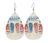 Orecchini Da Donna Pelle Sintetica American Flag Elements Flip Flops Leggeri E Lussuosi Orecchini In Pelle A Forma Di Lacrima Design Di Fascia Alta Per Feste E Appuntamenti Le Donne Ragazze