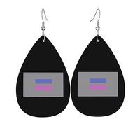 Orecchini Da Donna Pelle Sintetica Androgynous Pride Flag Lgbtq Jewelry Orecchino Accessories Per Decorazione Per Abbigliamento 2 Paia