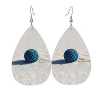 Orecchini Da Donna Pelle Sintetica Ball Of Yarn On The Snow Pattern Design Di Fascia Alta Orecchini In Pelle A Forma Di Lacrima Jewelry Per Feste E Appuntamenti Per Le Donne Ragazze