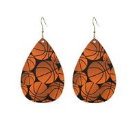 Orecchini Da Donna Pelle Sintetica Basketball Gradient Lacrima Teardrop Leather Dangle Earrings Jewelry Per Adatti Per L'Uso Quotidiano For Women Girls