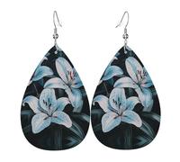 Orecchini Da Donna Pelle Sintetica Beautiful Lily Pattern Orecchino Lacrima Per Decorazione Per Abbigliamento Per Le Donne Ragazze