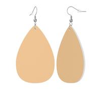 Orecchini Da Donna Pelle Sintetica Beige Print Jewelry Teardrop Leather Dangle Earrings Accessories Per Adatti Per L'Uso Quotidiano 2 Paia