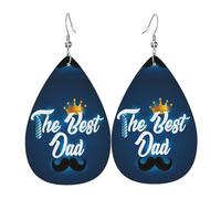 Orecchini Da Donna Pelle Sintetica Best Dad Ever Happy Father Day Accessories Teardrop Leather Dangle Earrings Design Di Fascia Alta Per Adatti Per L'Uso Quotidiano Every Outfit