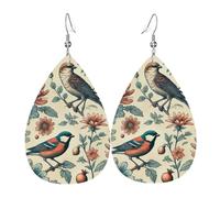Orecchini Da Donna Pelle Sintetica Birds Shore Florals Vintage Leggeri E Lussuosi Gioielli Per Per Feste E Appuntamenti Adatti Per L'Uso Quotidiano