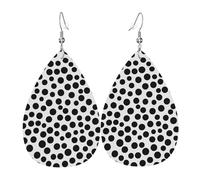 Orecchini Da Donna Pelle Sintetica Black And White Dot Art Print Jewelry Gioielli Accessories Per Every Outfit Adatti Per L'Uso Quotidiano
