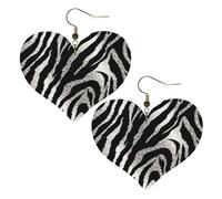 Orecchini Da Donna Pelle Sintetica Black And White Zebras Print Lacrima Teardrop Leather Dangle Earrings Accessories Per Adatti Per L'Uso Quotidiano For Women Girls