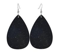 Orecchini Da Donna Pelle Sintetica Black Glitter Lacrima Orecchini In Pelle A Forma Di Lacrima Design Di Fascia Alta Per Adatti Per L'Uso Quotidiano For Women Girls