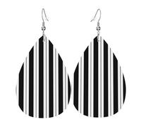 Orecchini Da Donna Pelle Sintetica Black & White Stripe Design Di Fascia Alta Orecchini In Pelle A Forma Di Lacrima Leggeri E Lussuosi Per For Women Girls Decorazione Per Abbigliamento