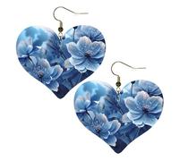 Orecchini Da Donna Pelle Sintetica Blooming Blue Flowers Lacrima Orecchino Accessories Per Adatti Per L'Uso Quotidiano Per Feste E Appuntamenti
