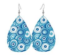 Orecchini Da Donna Pelle Sintetica Blue Greek Matiasma Evil Eye Gioielli Accessories Per Decorazione Per Abbigliamento Adatti Per L'Uso Quotidiano