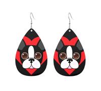 Orecchini Da Donna Pelle Sintetica Bostons Terrier Dog Pattern Orecchini In Pelle A Forma Di Lacrima Accessories Per For Women Girls Every Outfit