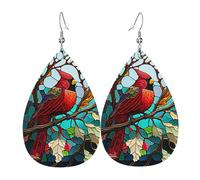 Orecchini Da Donna Pelle Sintetica Bright Bird On The Branches Leggeri E Lussuosi Orecchino Accessories Per Adatti Per L'Uso Quotidiano Le Donne Ragazze
