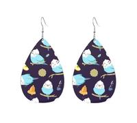 Orecchini Da Donna Pelle Sintetica Cartoon Budgie Parrots Orecchino Accessories Per Adatti Per L'Uso Quotidiano For Women Girls