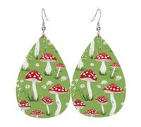 Orecchini Da Donna Pelle Sintetica Cartoon Mushrooms Leggeri E Lussuosi Orecchini In Pelle A Forma Di Lacrima Design Di Fascia Alta Per Every Outfit Adatti Per L'Uso Quotidiano