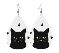 Orecchini Da Donna Pelle Sintetica Cat Black Lacrima Orecchini In Pelle A Forma Di Lacrima Accessories Per Feste E Appuntamenti Every Outfit