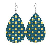Orecchini Da Donna Pelle Sintetica Cheers Beer Mugs Pattern Gioielli Accessories Per Per Feste E Appuntamenti For Women Girls