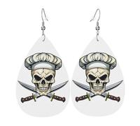 Orecchini Da Donna Pelle Sintetica Chef Skull Knife Orecchini In Pelle A Forma Di Lacrima Leggeri E Lussuosi Per Every Outfit For Women Girls