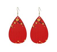Orecchini Da Donna Pelle Sintetica Chinese New Year Pattern Leggeri E Lussuosi Orecchini In Pelle A Forma Di Lacrima Jewelry Per Adatti Per L'Uso Quotidiano Every Outfit