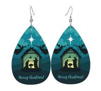 Orecchini Da Donna Pelle Sintetica Christmas Christianty Nativity Scene Lacrima Gioielli Leggeri E Lussuosi Per Every Outfit Decorazione Per Abbigliamento
