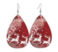 Orecchini Da Donna Pelle Sintetica Christmas Magic Design Di Fascia Alta Orecchini In Pelle A Forma Di Lacrima Lacrima Per Every Outfit Adatti Per L'Uso Quotidiano