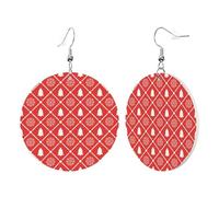 Orecchini Da Donna Pelle Sintetica Christmas Pattern Lacrima Teardrop Leather Dangle Earrings Per For Women Girls Every Outfit