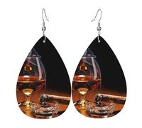 Orecchini Da Donna Pelle Sintetica Cigar And Whiskey Printed Leggeri E Lussuosi Gioielli Per Per Feste E Appuntamenti Adatti Per L'Uso Quotidiano