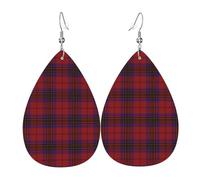 Orecchini Da Donna Pelle Sintetica Clan Leslie Red Vs Tartan Jewelry Teardrop Leather Dangle Earrings Design Di Fascia Alta Per Adatti Per L'Uso Quotidiano Every Outfit