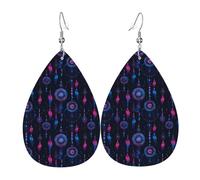 Orecchini Da Donna Pelle Sintetica Colorful Feathers A Print Design Di Fascia Alta Orecchini In Pelle A Forma Di Lacrima Per Every Outfit Adatti Per L'Uso Quotidiano