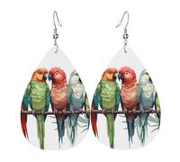 Orecchini Da Donna Pelle Sintetica Colorful Parrots On Tree Lacrima Teardrop Leather Dangle Earrings Design Di Fascia Alta Per Feste E Appuntamenti Per Le Donne Ragazze