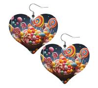 Orecchini Da Donna Pelle Sintetica Colour Candy Accessories Teardrop Leather Dangle Earrings Design Di Fascia Alta Per Every Outfit For Women Girls