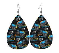 Orecchini Da Donna Pelle Sintetica Cool Monsters Truck Pattern Orecchini In Pelle A Forma Di Lacrima Lacrima Per Per Feste E Appuntamenti Per Le Donne Ragazze