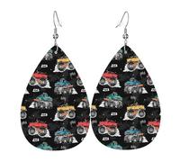 Orecchini Da Donna Pelle Sintetica Cool Monsters Trucks Gioielli Accessories Per Adatti Per L'Uso Quotidiano Per Le Donne Ragazze