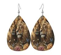 Orecchini Da Donna Pelle Sintetica Couple Lion In Love Orecchini In Pelle A Forma Di Lacrima Accessories Per Every Outfit Per Le Donne Ragazze