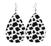 Orecchini Da Donna Pelle Sintetica Cow Black White Accessories Gioielli Jewelry Per Every Outfit For Women Girls