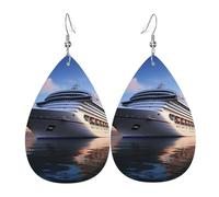 Orecchini Da Donna Pelle Sintetica Cruise Ships Design Di Fascia Alta Orecchini In Pelle A Forma Di Lacrima Per For Women Girls Adatti Per L'Uso Quotidiano