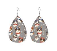 Orecchini Da Donna Pelle Sintetica Cute Australian Shepherd With Bows Leggeri E Lussuosi Orecchino Accessories Per Feste E Appuntamenti Le Donne Ragazze