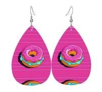 Orecchini Da Donna Pelle Sintetica Cute Donuts Pattern Orecchini In Pelle A Forma Di Lacrima Accessories Per Every Outfit Per Feste E Appuntamenti